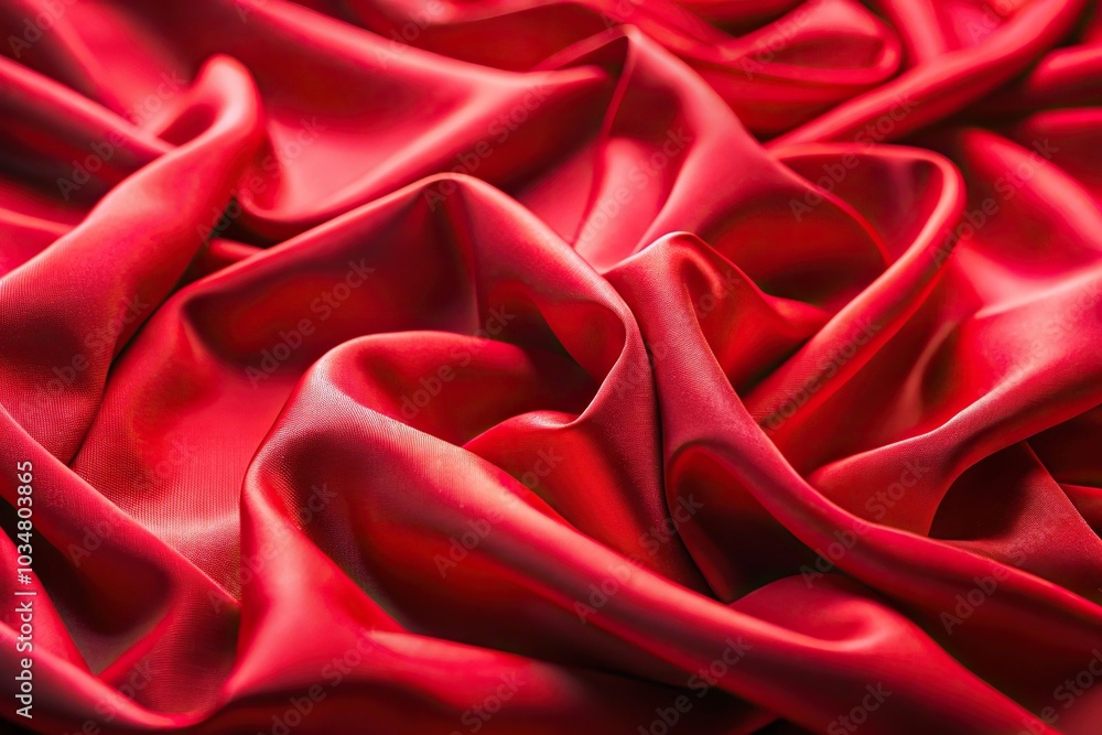 abstract red fabric waves in soft lighting Long Shot abstract red fabric waves in soft lighting Long Shot