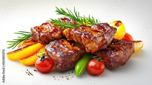 Realistic Delicious Meal on a Neutral Background