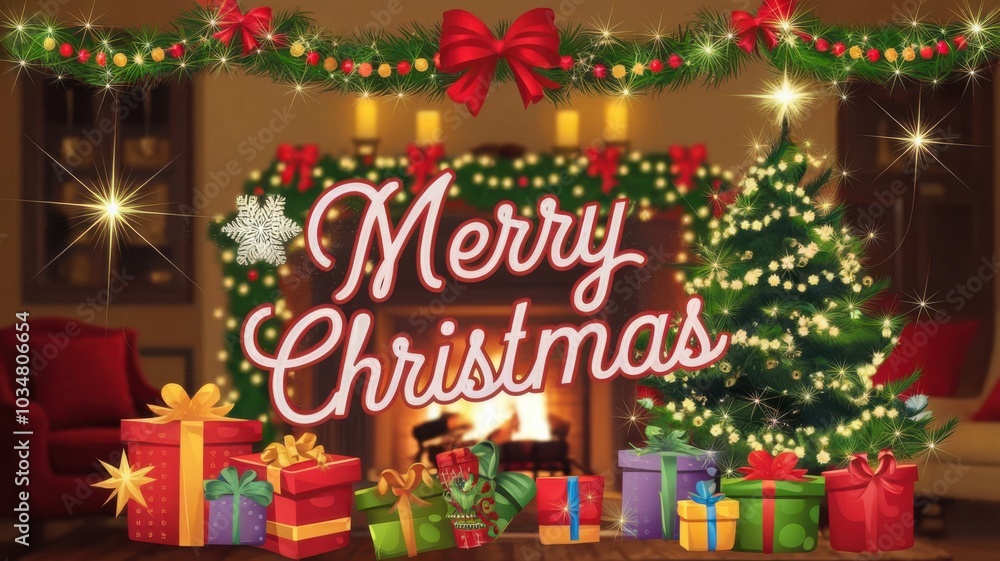 Merry Christmas Festive Banner for Holiday Celebrations Merry Christmas Festive Banner for Holiday Celebrations