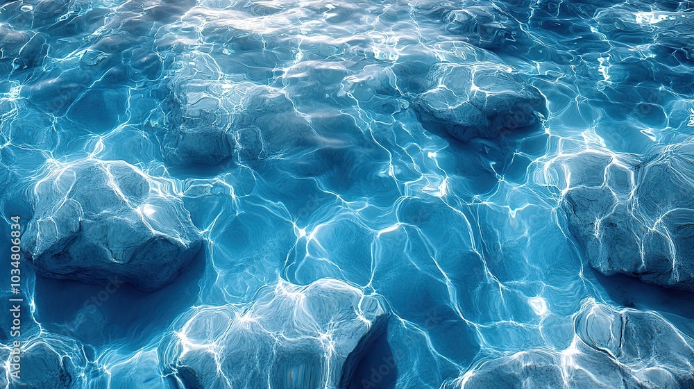 Fototapeta premium seamless tileable water texture with vivid blue pattern ideal for backgrounds and design projects.image