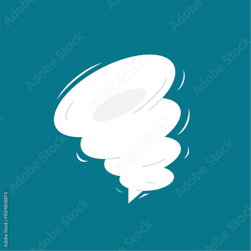 Tornado icon. Hurricane symbol. Cartoon of destructive tornado, whirlwinds or climate threat. Vector illustration.