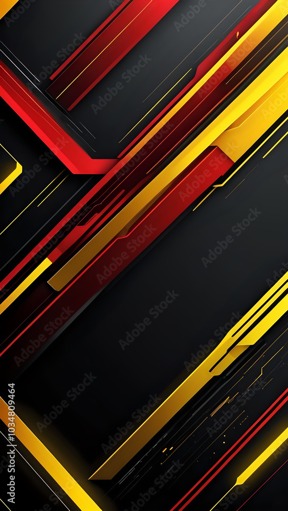 Obraz premium Abstraktion Eine gelb-rote Techno-Fantasie 9х16. Hintergrund für das Design 1.