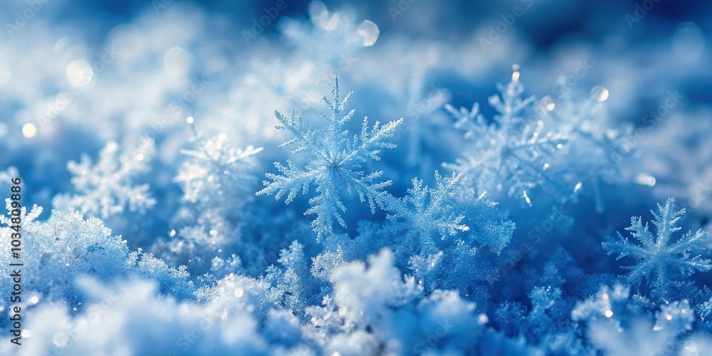 Close-Up snow texture with snowflake and ice crystal Close-Up snow texture with snowflake and ice crystal