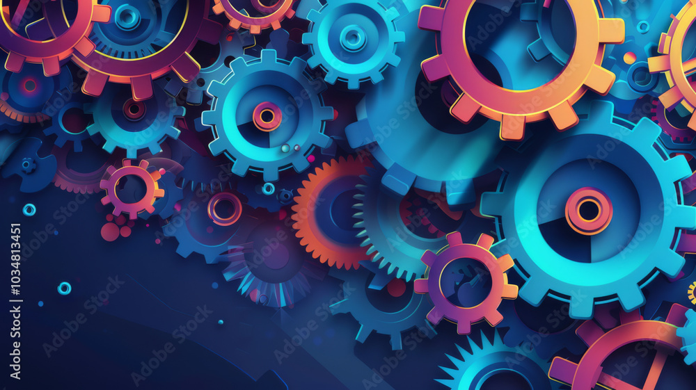 Abstract techno gear background with geometric colorful gear wheels. Space for gear text. Vector gears modern mechanism industrial . Technology gears Abstract techno gear background with geometric colorful gear wheels. Space for gear text. Vector gears modern mechanism industrial . Technology gears