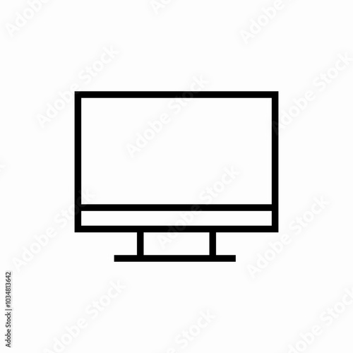 desktop computer screen icon sign vector