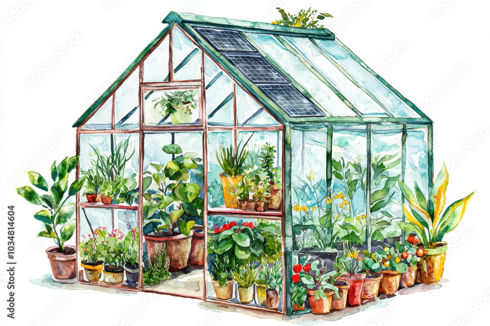 A vibrant greenhouse filled with various plants and pots, showcasing a lush indoor garden environment. A vibrant greenhouse filled with various plants and pots, showcasing a lush indoor garden environment.