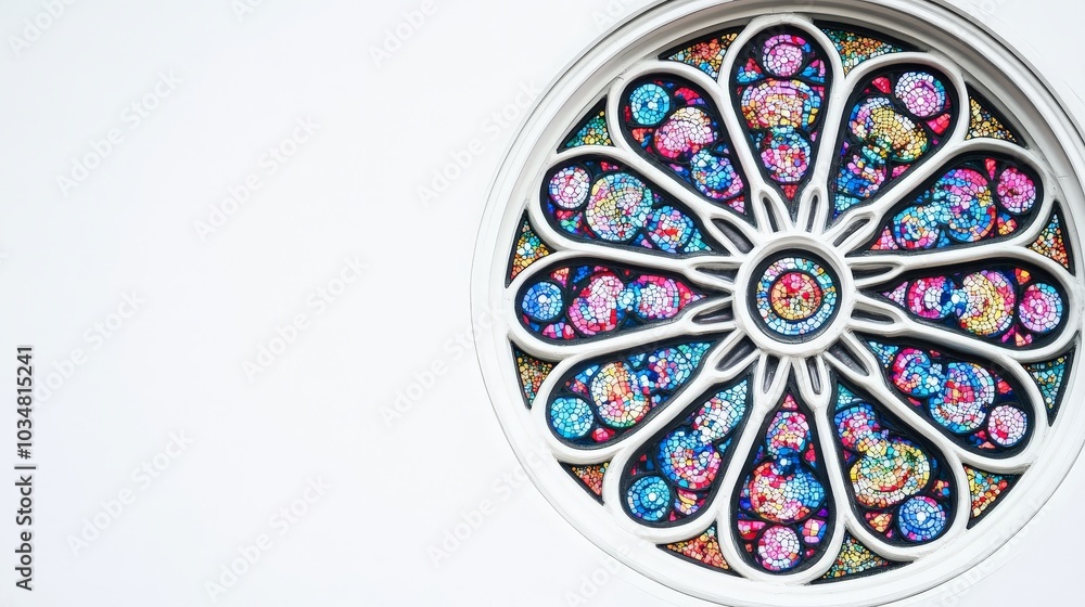 Fototapeta premium Captivating Stained Glass Rose Window