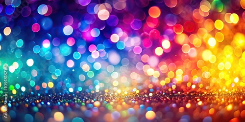 Forced perspective abstract bokeh texture of colorful and light background isolated