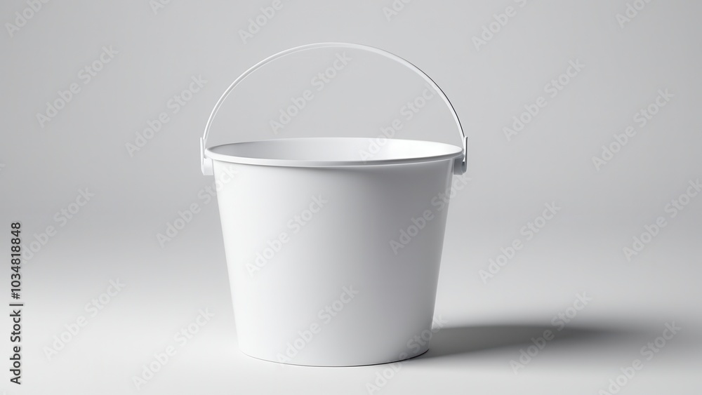This versatile eplain white bucket mockup provides a blank canvas to present your brand's logos, labels, or packaging concepts with clarity and precision This versatile eplain white bucket mockup provides a blank canvas to present your brand's logos, labels, or packaging concepts with clarity and precision