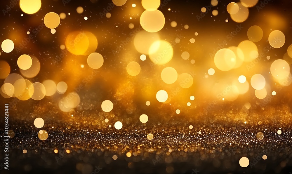 Golden glitter bokeh lights an abstract background. Golden glitter bokeh lights an abstract background.