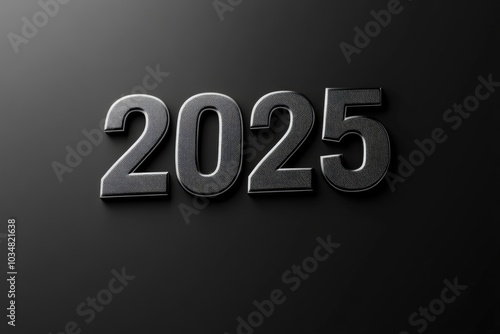 3D Rendered Silver 2025 on Black Background