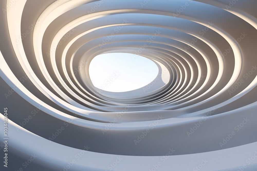 Obraz premium Abstract Circular Architecture: Futuristic Building Design