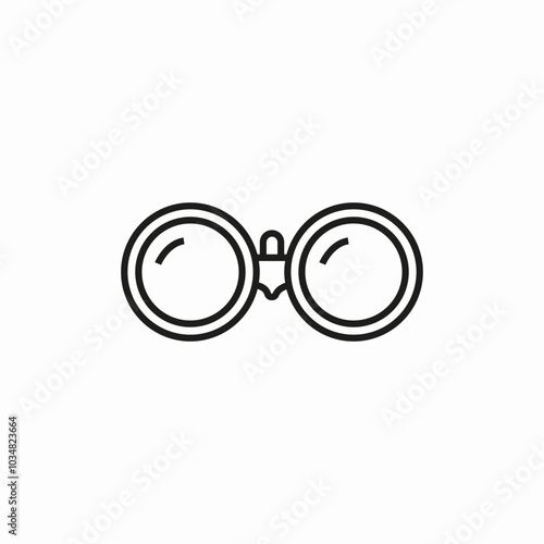 binocular view icon sign vector