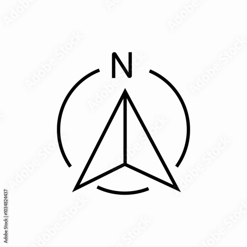 north direction icon sign vector