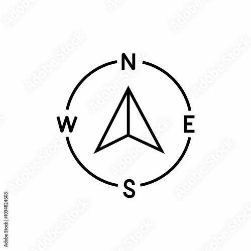 simple compass icon sign vector