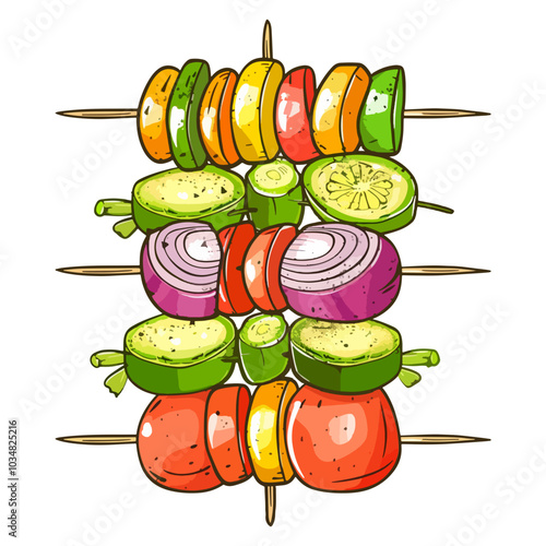 Grilling Veggies on Skewers Icon, Summer BBQ Essentials