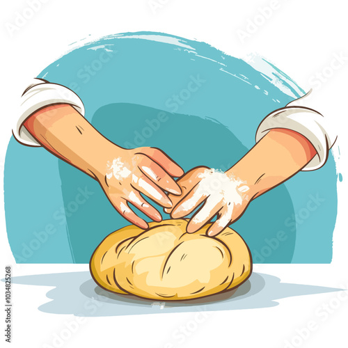 Kneading Dough Icon, Baking Essentials