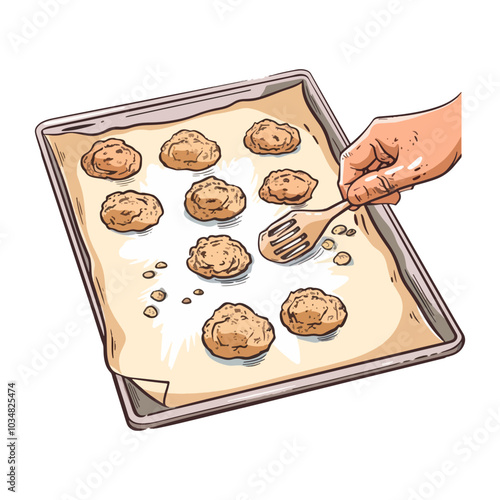 Placing Cookies on Baking Sheet Icon, Baking Essentials