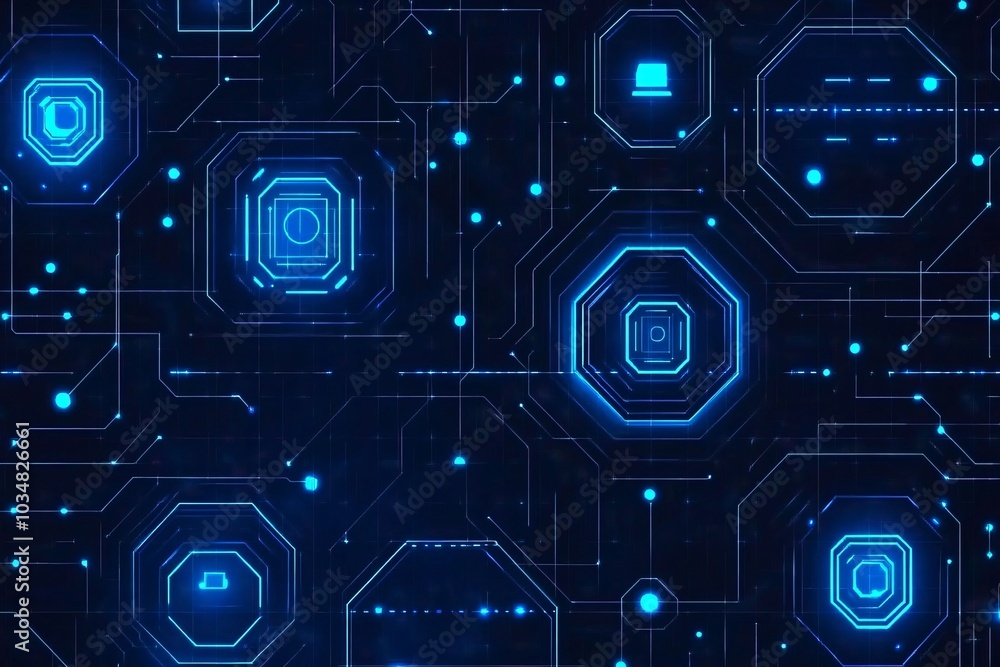 Abstract Glowing Circuit Board Design: Futuristic Technology Background Abstract Glowing Circuit Board Design: Futuristic Technology Background