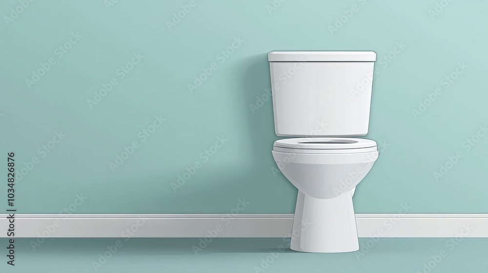 White Toilet in a Light Blue Bathroom White Toilet in a Light Blue Bathroom
