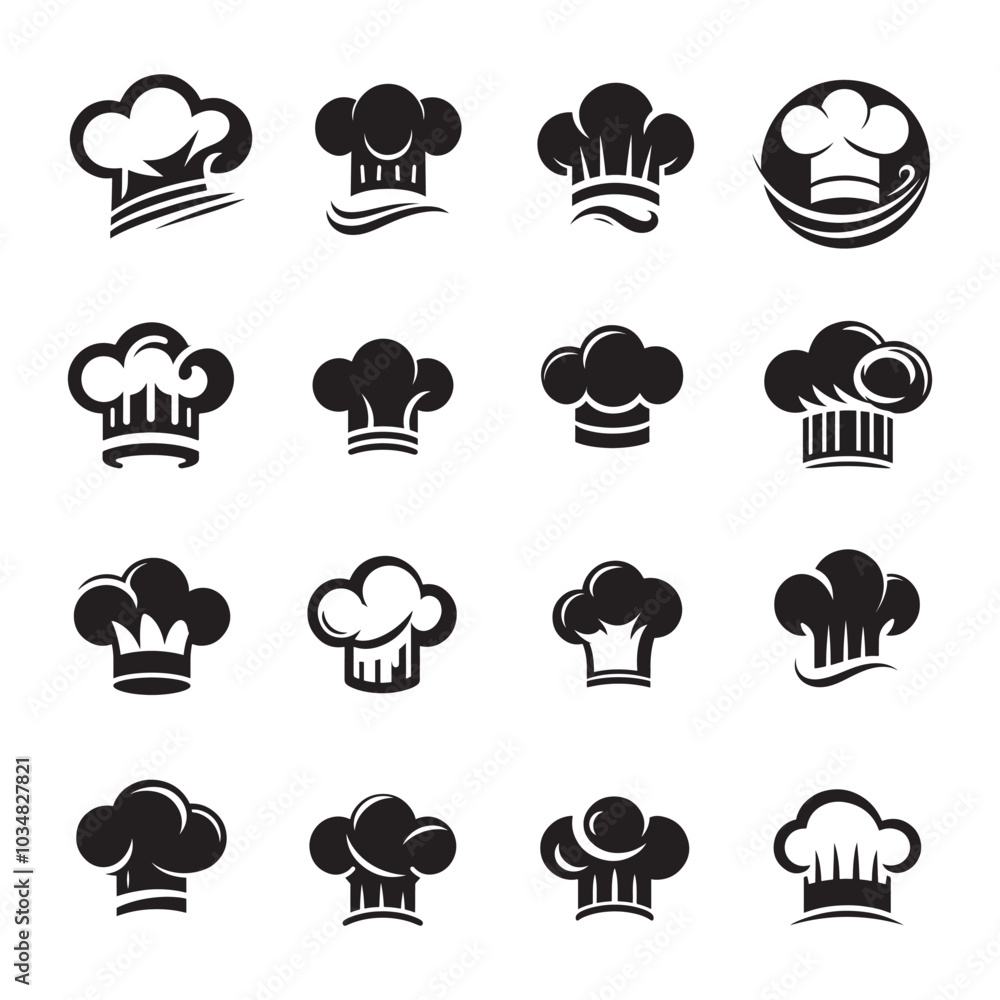 Chef Hat Vector Icons Collection - Perfect for Kitchen and Food Industry
Chef Hat Vector Icons Collection - Perfect for Kitchen and Food Industry