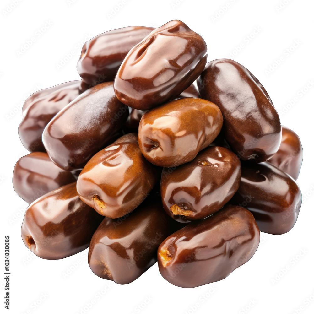 Pile of chocolate covered dates isolated on transparent background Pile of chocolate covered dates isolated on transparent background