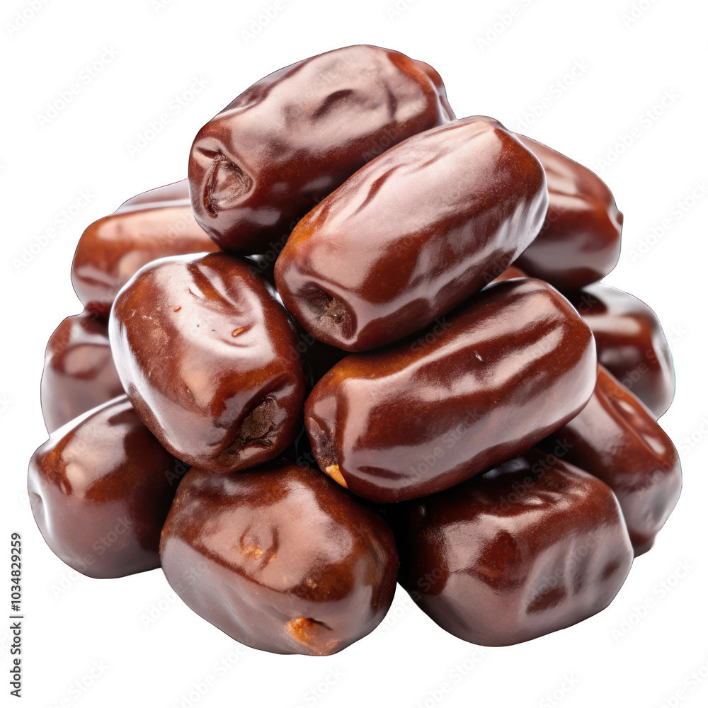 Pile of chocolate covered dates isolated on transparent background Pile of chocolate covered dates isolated on transparent background