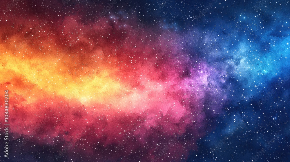 Watercolor nebula in sci-fi and fantasy digital art concept. Colorful space nebula with stars, vibrant space nebula background in deep outer space Watercolor nebula in sci-fi and fantasy digital art concept. Colorful space nebula with stars, vibrant space nebula background in deep outer space