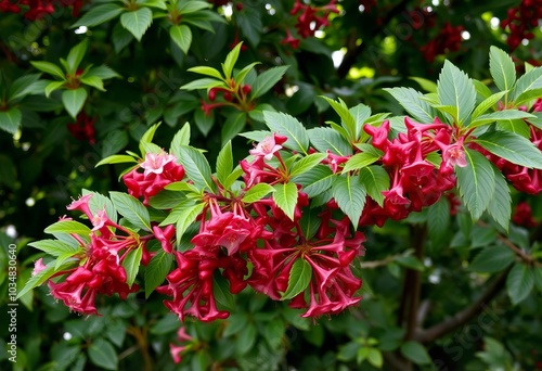 Bloodgood Flowering Ash A small tree with maroon colored spring photo