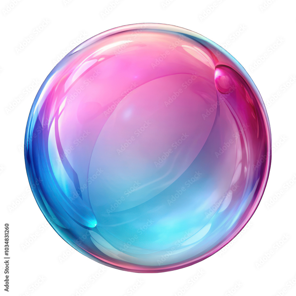 Pink and blue soap bubble isolated on transparent background Pink and blue soap bubble isolated on transparent background