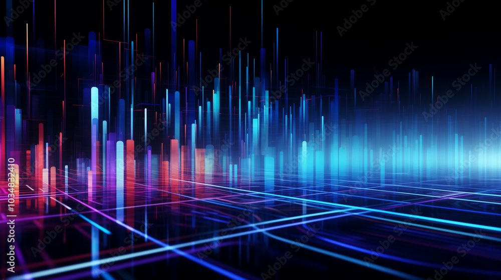 Colorful data streams flow dynamically across a dark backdrop, illustrating abstract technology and conveying a sense of digital movement and energy Colorful data streams flow dynamically across a dark backdrop, illustrating abstract technology and conveying a sense of digital movement and energy