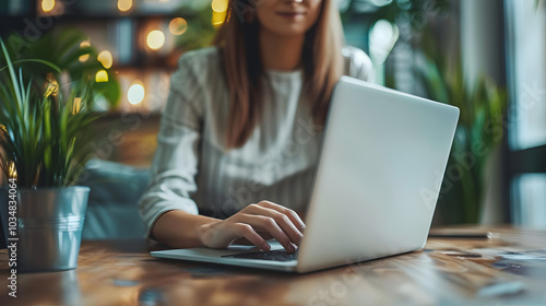 Business people working at laptop in office