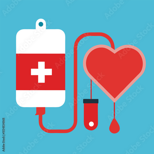 Blood bag heart medicine hemophilia treatment Adobe Illustrator Artwork