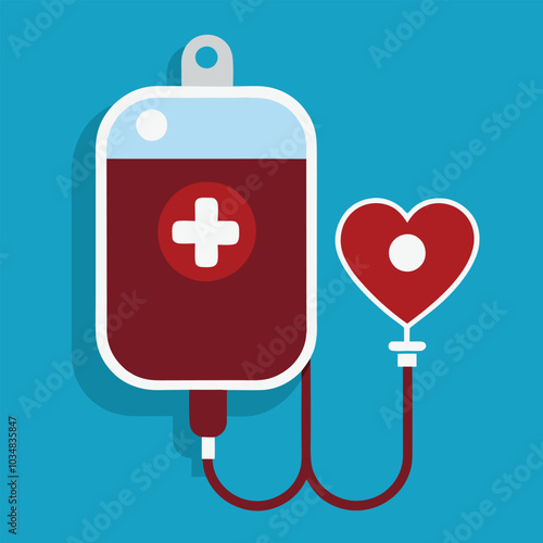 Blood bag heart medicine hemophilia treatment Adobe Illustrator Artwork