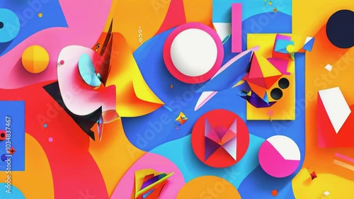 Wallpaper Mural Abstract colorful geometric shapes background with vibrant colors. Torontodigital.ca