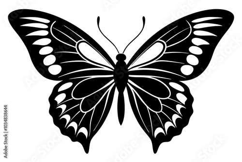 Butterfly Silhouette | isolated vector silhouette illustration on white background