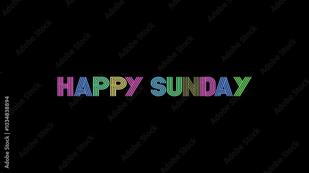 Happy sunday animation. Thank you retro neon text. Thank you rope being pulled animation text. on the black screen is suitable for your vlog Happy sunday animation. Thank you retro neon text. Thank you rope being pulled animation text. on the black screen is suitable for your vlog
