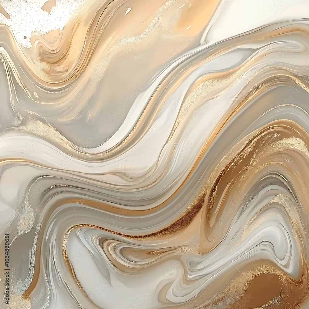 Abstract fluid art background beige and silver colors. Liquid marble. Ink beige backdrop with shiny wavy pattern Abstract fluid art background beige and silver colors. Liquid marble. Ink beige backdrop with shiny wavy pattern