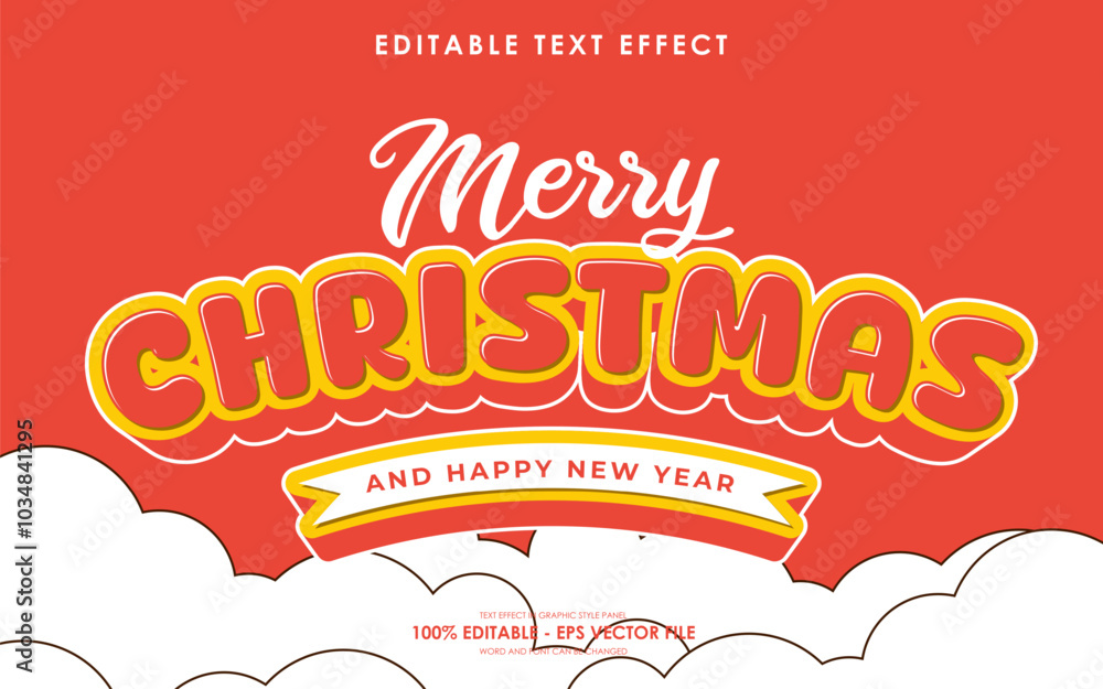 Editable Merry Christmas And Happy New Year Text Effect Editable Merry Christmas And Happy New Year Text Effect