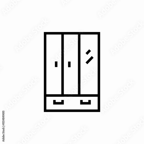 cabinet wardrobe icon sign vector