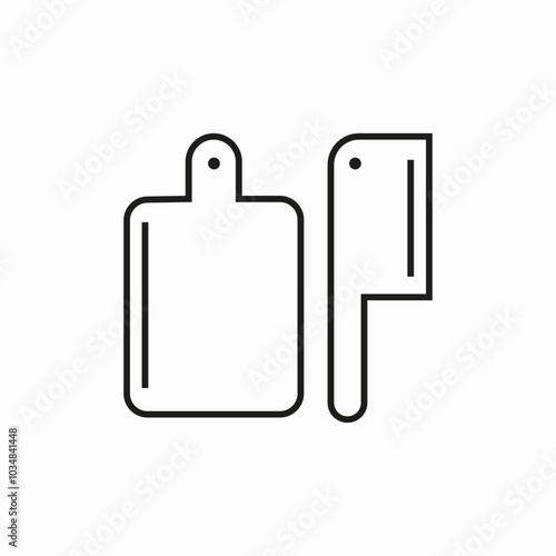 chopping desk chief knife icon sign vector