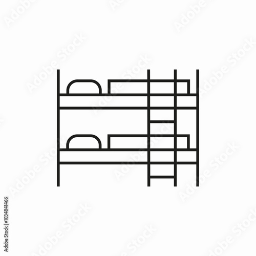 bunk bed icon sign vector
