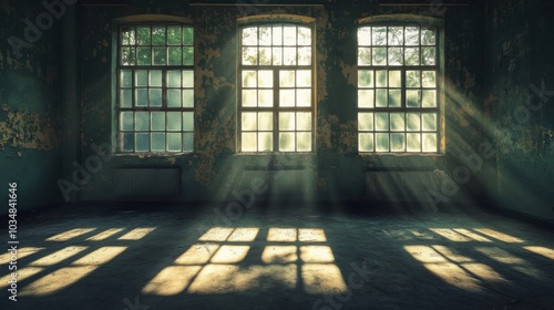 A room with three windows and a lot of sunlight