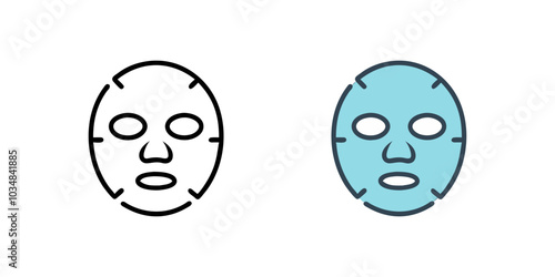 Vector icon of a beauty face mask, representing skincare treatments and wellness routines.