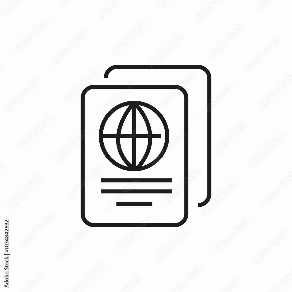 passport document icon sign vector passport document icon sign vector