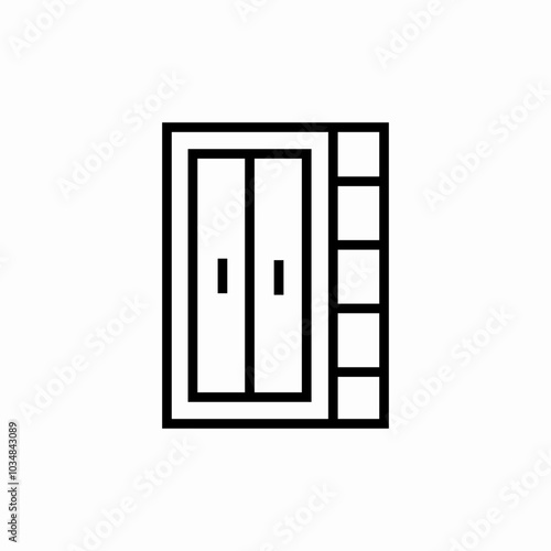 wardrobe cabinet icon sign vector