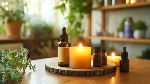 Scented Candles and Essential Oils Arrangement