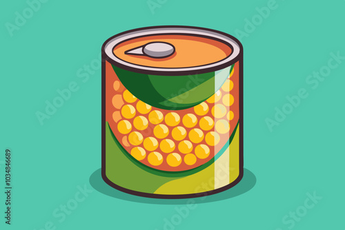 Sweet Corn Food Can Vector stock illustration