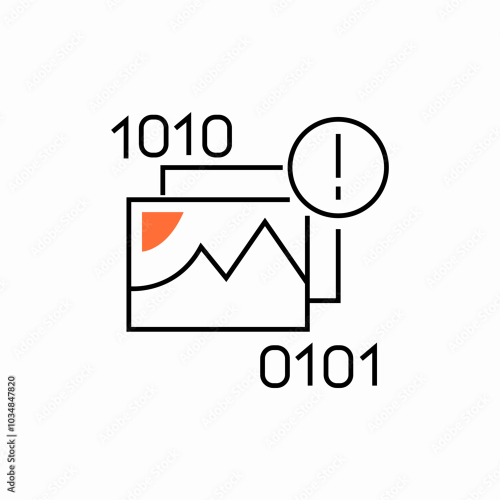 binary code image error icon sign vector binary code image error icon sign vector