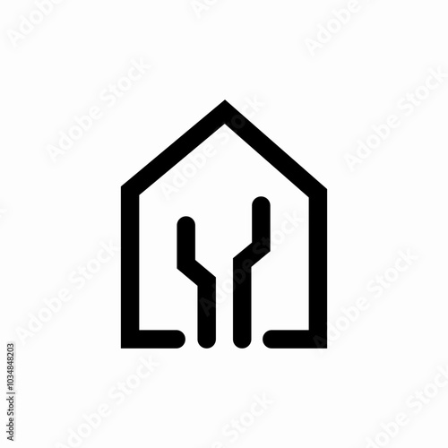 cyber smart house icon sign vector